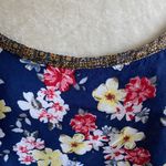 Torrid -beautiful navy blue floral tank top, lace up back, adjustable straps, excellent condition, size 2x Photo 3