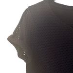 Banana Republic  Black Perforated Tee Sz S Women's Black Short Sleeve Top Photo 2