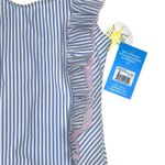 Ruffle Butts Girls' Seersucker Blue‎ Stripe Waterfall One Piece Size 8 UPF 50+ Blue Photo 3
