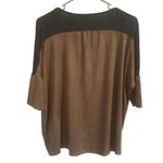 Drew women's size S oversized dark gray black and brown casual top suede Photo 6