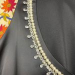 Nipon Boutique Sleeveless Black Dress with Diamond & Pearl Design Crewneck Sz 14 Photo 5