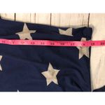 Forever 21 Medium Navy Cropped T Shirt with Tie Front Novelty Stars Americana Photo 6