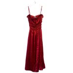 Reformation Plumeria Silk Midi Dress Cherry Red 100% Silk Size XL NWOT Photo 3
