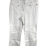 Dressbarn 8P Blend Pants Button Pockets White 77% Cotton 20% Polyester Size 8 Photo 2