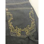Develop Vintage Black Denim Jeans Embroidered Baggy Hip Hop Carpenter Style Sz S Photo 3