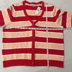 Loft New  Women's Button Up Striped Short-Sleeve Cardigan Size XL Photo 5