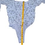 Celebrity Pink NWT  Ruched Blouson Sleeve Bodysuit Ice Blue Floral Square Neck XS Photo 10