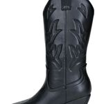 Soda Black Embroidered Cowboy Boots Photo 4