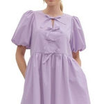 Mabel  Pastel Puff Sleeve Bow Detail V Neck Romper Shorts Size Medium Easter NWT Photo 0