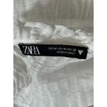 ZARA NEW White Textured Long Sleeve Blouse Ruffle Collar Button Cuffs Top Size M Photo 6