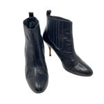 Brian‎ Atwood Vernice Vogue Heeled Booties in Black Leather Size 38.5 Photo 5