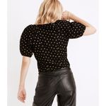 Madewell NWT Womens Corduroy Puff Sleeve Polka Dot Wrap Blouse Top Size XL NC814 Photo 1