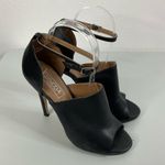 Truffle Collection  Black Ankle Strap Peep Toe Heels Size 38 Photo 0