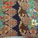 Johnny Was  Indi Flower Henley Tee Navy Brown Red Floral 95% Bamboo Boho Fall XS‎ Photo 3