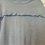 Loft Stripe Cropped Ruffle Long-Sleeve Tee Photo 2