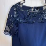 Ann Taylor  navy shift dress with lace sleeves and across top sz 6 EUC Photo 2