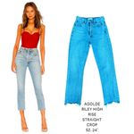 AGOLDE RILEY HIGH RISE STRAIGHT CROP RAW HEM JEANS SIZE 24"β Photo 1
