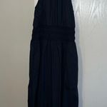 A New Day  Dark Grey/Navy High Neck Midi Dress Elastic Waist w/ Pockets sz Small Photo 2