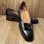 Salvatore Ferragamo Vintage  Silver Metallic Low Square Heel Buckle Loafer‎ sz 7 Photo 1