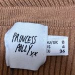 Princess Polly  Brown Ribbed Knit Short Sleeve Henley Mini Bodycon Dress Size 4 Photo 2