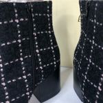 Bettye Muller NEW Size 6.5 NightCap Tweed Heeled Boots Black Pink Boucle Photo 2