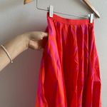 COS  Pink Orange Printed Swing Cotton Midi Skirt Size 2 Photo 2