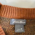 Eddie Bauer Animal Print Cheetah Leopard Pullover Knit Sweater Brown Crewneck M Photo 2