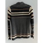 Bogner Virgin Wool Cashmere Sweater Women Medium Gray Tan Ski Ribbed Luxury Y2K Photo 1