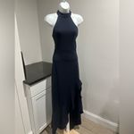 Lulus  Navy High Low Halter Dress NWOT Sz XS prom hoco wedding guest party gala Photo 3