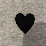 Chaser Women’s Heather Grey with Soft Black Heart Swestshirt Photo 3