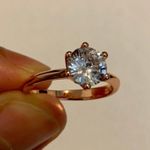 18K Rose Gold Diamond Ring Size 9 Photo 7
