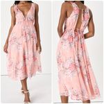 Lulus What a Beauty Peach Pink Floral Print Tie Photo 1