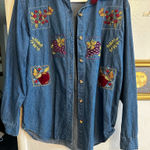 Bobbie & Brooks Vintage 90s Bobbi brooks fall denim button down shirt size small  Photo 0