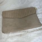 BVLGARI  Tan & Gold Metallic Zip Makeup Clutch 10x7x.5 Photo 1