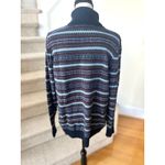 L.L.Bean  Fair Isle Blue Burgundy Olive Cotton Cashmere Long Sleeve Turtleneck Photo 4