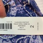 NYDJ  for Chico’s Blue and Purple Paisley Scroll Skinny Cropped Ankle Jean New Photo 13