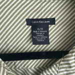 Calvin Klein Jeans Button Down Womens Double Button Shirt Masculine EUC XL Green Photo 3