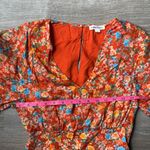 Roller Rabbit  Vado Cecilia Dress Fit and Flare Orange Floral Small Photo 10
