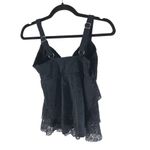 Swim Solutions Tankini Top Tiered Crochet Molded Cups Black 8 Photo 4