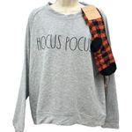 Rae Dunn  Women's XL Heather Grey Brushed Sweatshirt Cozy‎ Socks Halloween NWT Photo 0