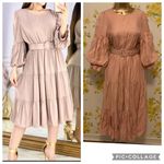 INA Ballon sleeve Tiered midi dress size M Photo 3