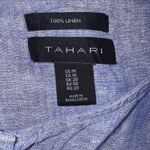 Tahari 100% Linen Blue Lightweight Boho Beach Quiet Luxury Minimalist Blouse 1X Photo 4