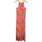 Trina Turk  Women’s Size S Orange Milan Gingko Floral Halter Tie Back Maxi Dress Photo 1
