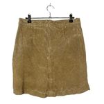 Mango Camel Brown Leather Retro Mini Skirt M Photo 1