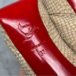 Christian Louboutin Bianca Snake Print Cork Platform Heel Stiletto Pumps Tan 37 Photo 8