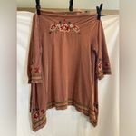 Paparazzi  velvet burnout kimono dusty rose Embroidered Floral size L Y2K boho Photo 5