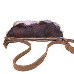 MARCIANTE BRANDS BROWN & WHITE FUR & LEATHER CROSSBODY BAG Photo 5