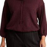 Max Studio NWT Studio Women's Waffle Knit Cowl Neck Pullover Top Pockets Burgundy 2X Soft Photo 0