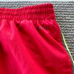 Nike Coral Red Lime Yellow Dri Fit Running Shorts Size Large Photo 4
