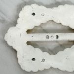 Vintage Metallic Gold Plastic Scarf Slide Shirt Tie Bar Belt Buckle Photo 3